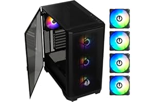 BitFenix Nova Mesh SE 4ARGB High Airflow PC Gaming Case Premium Black-GPU Support 357mm- AIO Support 360mm-6+6 Controller (LED/PWM System) Aura SYNC/Mystic Light/RGB Fusion 2.0/Polychrome SYNC