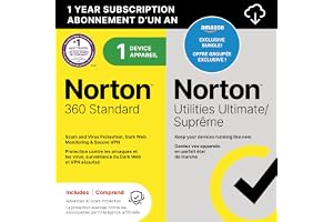 Norton 360 Standard, Antivirus software for 1 Device, with Norton Utilities Ultimate BUNDLE [Download]