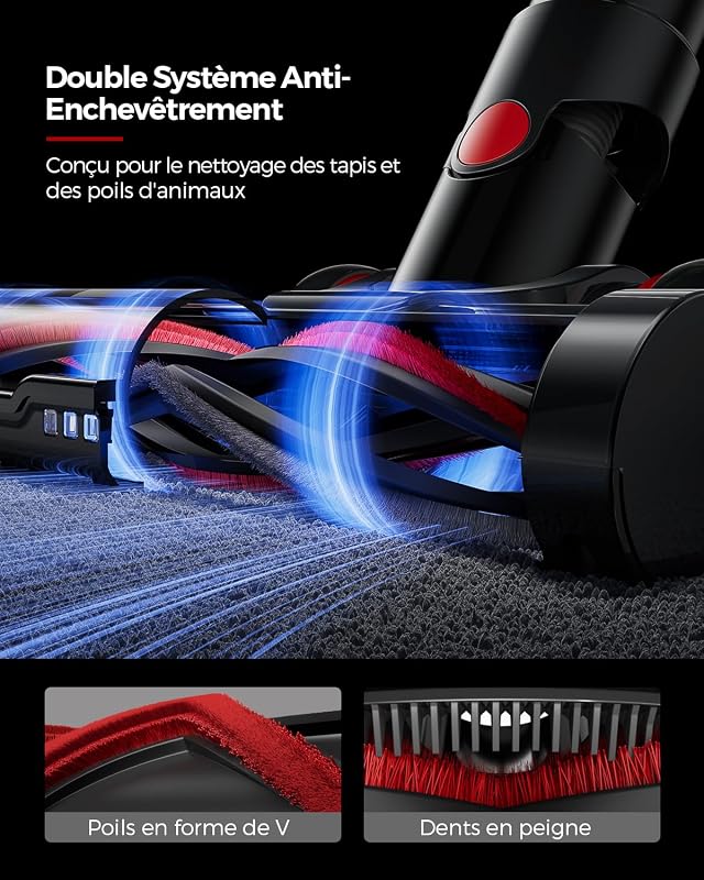 F02 Ultra Aspirateur Balai sans Fil, 600W/55KPa