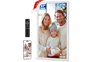 Arktronic Large Digital Picture Frame 24 inch, 1920x1080 FHD IPS WiFi Digital Photo Frame with Remote, 32GB Storage, Auto-Rotate, Instantly Share Photo/Video via Apps/Email, USB/Mirco SD, White