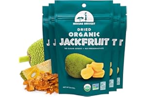 Mavuno Harvest Jackfruit Dried Fruit Snacks | Unsweetened Organic Dried Jackfruit Chips | Gluten Free Healthy Snacks for Kids and Adults | Vegan, Non GMO, Direct Trade | 2 Ounce, Pack of 6