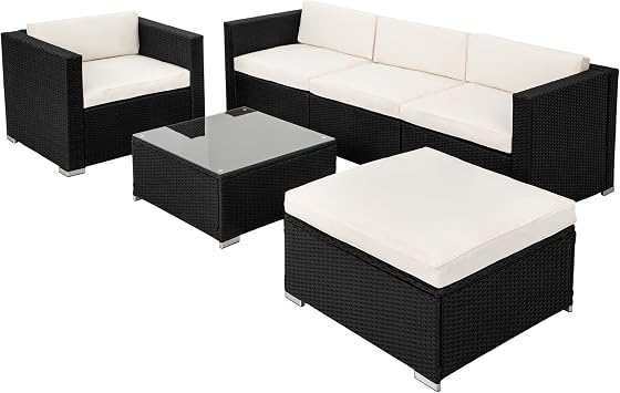 Tectake Ensemble Salon De Jardin Resine Tressee Poly Rotin