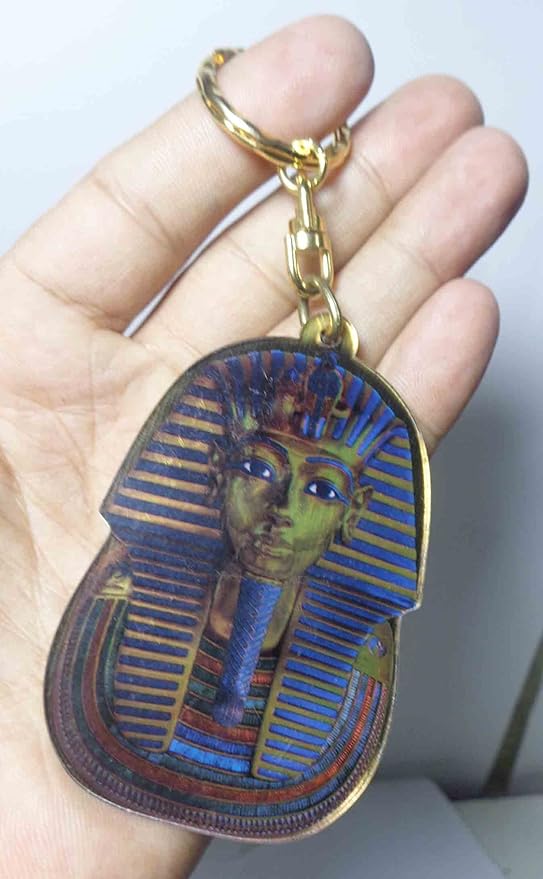 King Tut Egyptian Keychain Key Chain Ring Acrylic 5" Pharaoh Egypt