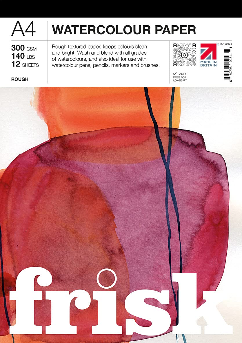 Frisk A4 Watercolour Paper Pad, White