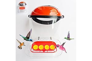 Hsmanchry Hummingbird Feeder Helmet | Hands-Free Outdoor Bird Feeder | 4 Spill-Resistant Ports | Adjustable Headband | Lightweight & Durable PVC, 2 in 1