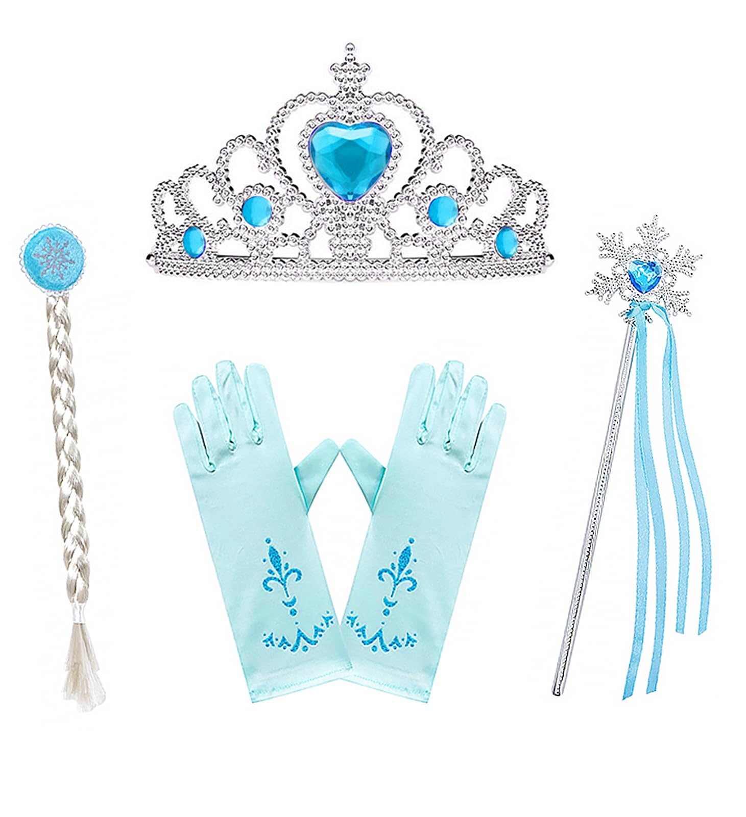 Esvaiy Girls Princess Elsa Dress Costume - Luxury Sequin Halloween Birthday Party Dress Up Kids 3t 4t 5t 6t 7t 8t