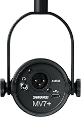 Shure MV7+ Podcast Microphone with USB-C XLR Outputs LED Touch Panel view 7