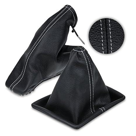 Tuning Hero 5901685866170 Set Schaltmanschette und Handbremsmanschette ohne Rahmenzubehör Schwarz