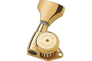 Hipshot 6GLO Grip-Lock Locking Guitar Tuning Machines 3+3 - Universal Mounting Plate UMP included - Gold