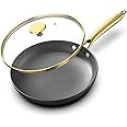 imarku Non stick Frying Pans, Long Lasting 10 Inch Frying Pan with Lid, Professional Cast Iron Skillets Nonstick Frying Pan, Frying Pans Nonstick with Lid and Stay Cool Handle, Valentines Day Gifts