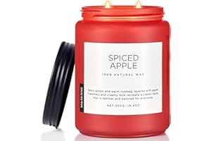 M&SENSE Spiced Apple Scented Candles for Home Natural Soy Wax 19.4oz 110 Hours Large Long Lasting Highly Scented Classic Christmas Holiday 2 Wicks Candle Gift Home Decor