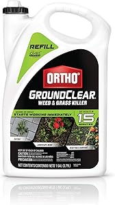 Ortho GroundClear Weed & Grass Killer Refill - Grass Killer & Weed Control, Kills Broadleaf Weeds, Use in Landscape Beds, Around Vegetable Gardens, on Patios & More, See Results in 15 Minutes, 1 gal.