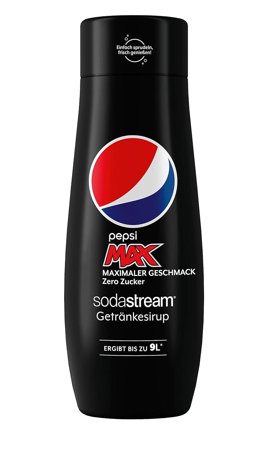 SodaStream Sirup Pepsi Max - 1x Flasche ergibt 9 Liter Fertiggetränk, Sekundenschnell zubereitet und immer frisch, Cola free 440 ml