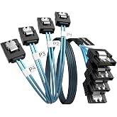 OIKWAN SATA-III Cable, 4Pcs/Set 6Gb/s -SATA Cable, 7pin Flexible SATA Cable, Straight SATA Data Cable Replacement for Bitcoin Computer-Server CD DVD Drives Raid HDD-SSD Data Cable (3.3FT)