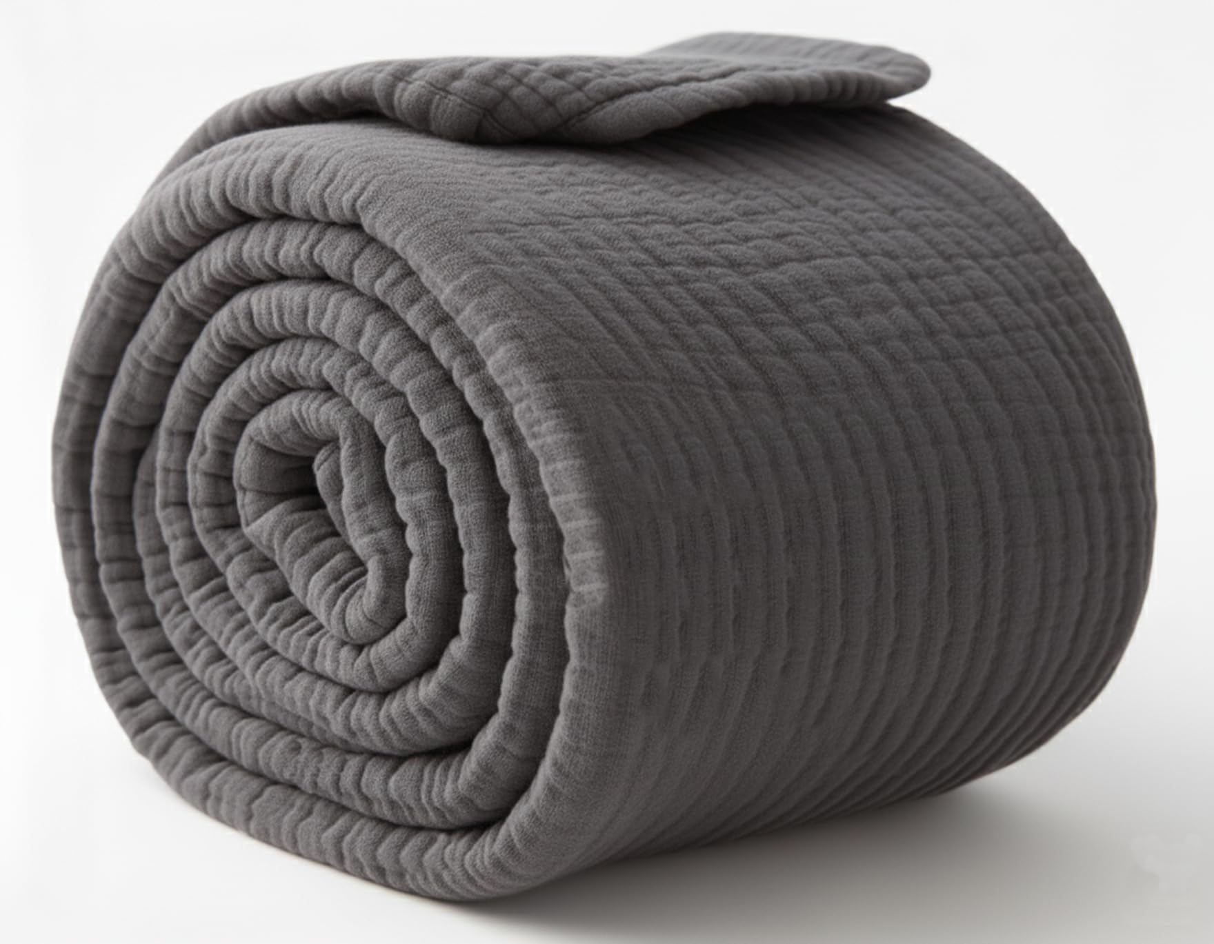 KyraHome 100% Cotton Throw Blanket for Couch, 60"x80" Large Muslin Blankets for Adults, Toddler, Plant-Dyed, Breathable Cozy Lightweight Fall Blanket, Picnic, Travel, All Season, Dark Grey Image