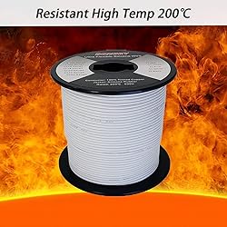 DONOKY 22 Gauge 22 AWG Silicone Wire - White 400ft
