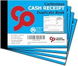 Cherry Printers Carbonless Cash Receipt Book 2pt A6 50 Duplicate Sets 4 Pack NCR