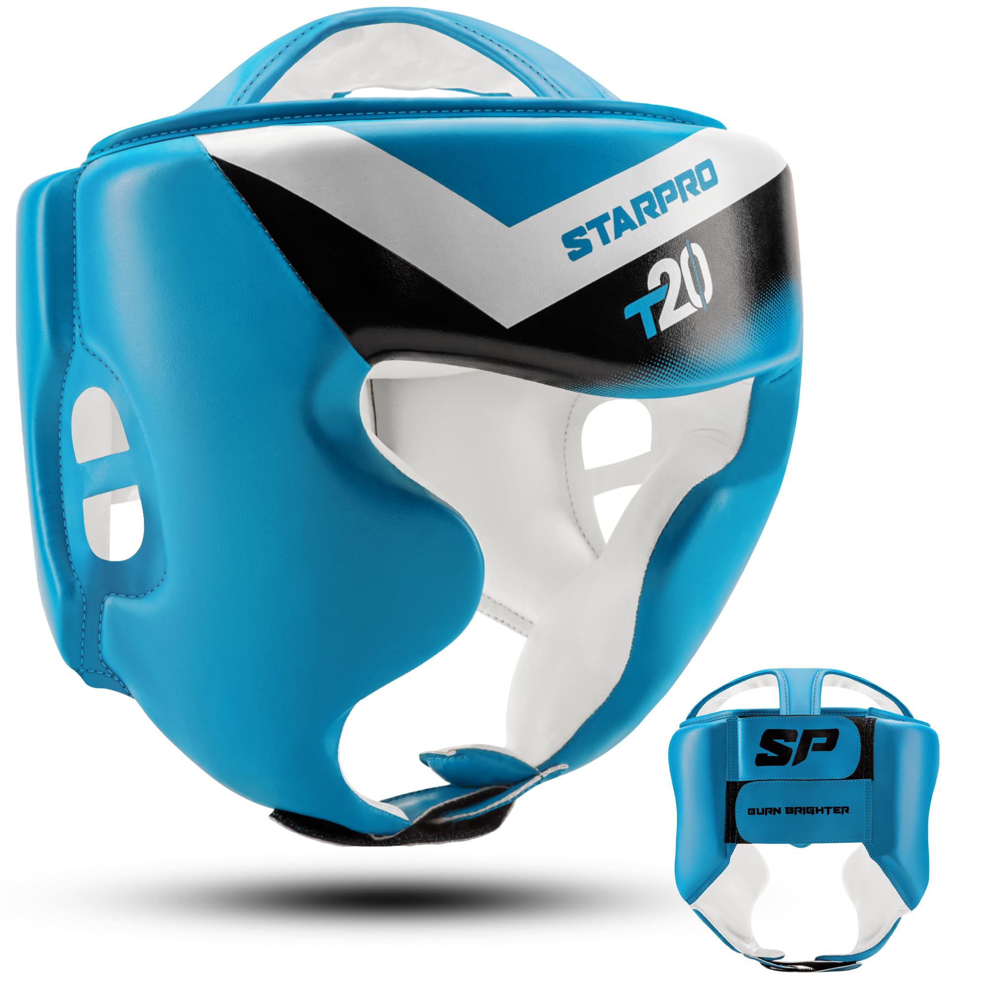 Starpro T20 Boxing Headguard for Muay Thai & Kickboxing – PU Leather Protective Headgear for Training & Competition | Multiple Sizes