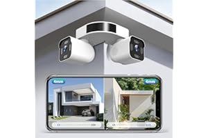 Dual Lens Outdoor Cameras 2.5K/5MP House Cameras Wired Plug-in | Wireless WiFi Camera with Audio and Video,PTZ,Auto Tracking,