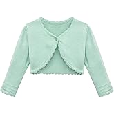 Lilax Baby Girls' Long Sleeve Cardigan Shrug, Button Closure Knitted Bolero