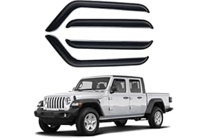 Canvcle Window Visors Rain Guards for 2020-2025 2026 Jeep Gladiator Accessories, Outside-Mount Tape-On Side Window Wind Deflectors Vent Visors Shades Rainproof 4PCS