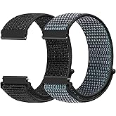 22mm Nylon Quick Release Watch Band Compatible with Samsung Galaxy Watch 3 45mm/Gear S3 Frontier/Garmin Venu 4 45mm/3 45mm/2/Vivoactive 4/Forerunner 570(47mm)/255/265/Amazfit Helio/Bip 6/5/Balance 2