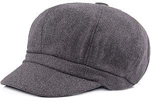 BRCUS Women Vintage Newsboy Cabbie Peaked Beret Cap Warm Baker Boy Visor Hat Flat Cap
