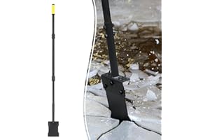 Colwelt Metal Snow Shovel 58’’, Heavy Duty Ice Scraper for Driveway, Snow Ice Chopper Shoveling Tool with Thickened Blade, Ic