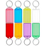 Uniclife 20 Pack Tough Plastic Key Tags with Split