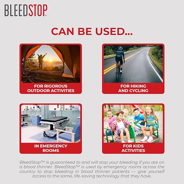 BLEEDSTOP™ FIRST AID POWDER FOR BLOOD CLOTTING, TRAUMA KIT, BLOOD THINNER PATIENTS, CAMPING SAFETY, AND SURVIVAL EQUIPMENT FOR MODERATE TO SEVERE BLEEDING WOUNDS OR NOSEBLEEDS – 4 (15G) POUCHES