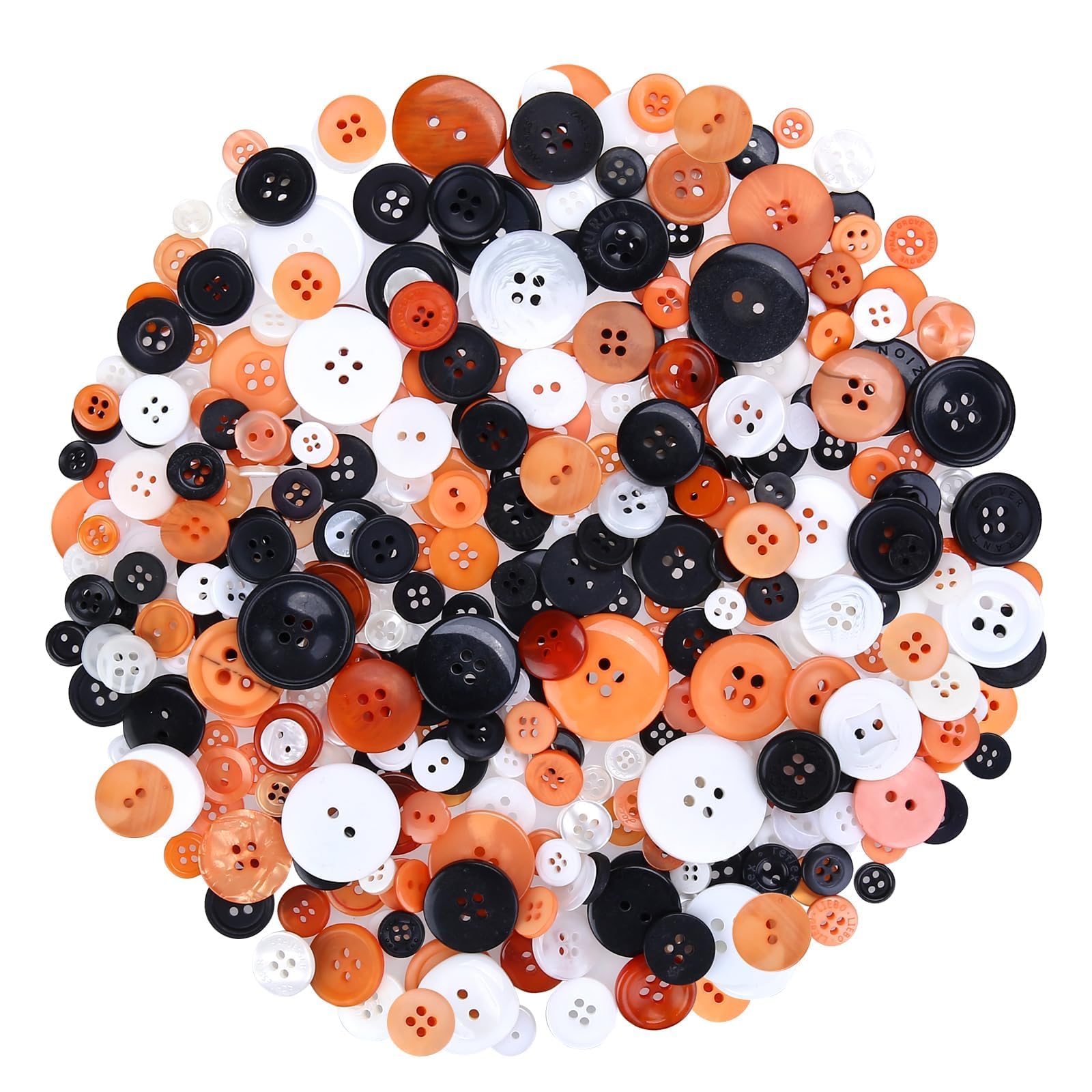 Photo 1 of Megoogo 300-350 PCS Halloween Craft Buttons Mixed Color Assorted Sizes Round Resin Buttons for Thanksgiving Day Crafts Sewing Scrapbooks