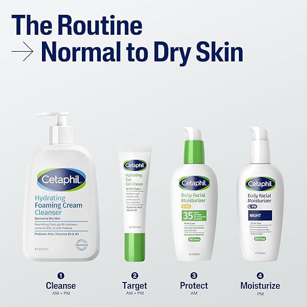 CETAPHIL CREAM TO FOAM FACE WASH, HYDRATING FOAMING CREAM CLEANSER, 16 OZ, FOR NORMAL TO DRY, SENSITIVE SKIN, WITH SOOTHING PREBIOTIC ALOE, HYPOALLERGENIC, FRAGRANCE FREE