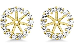 Gem Stone King 18K Yellow Gold Plated Silver Earring Jackets Fits 5MM Round Studs