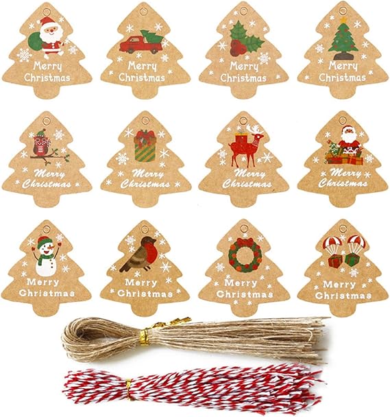 Eastor （196 Stücke 12 Arten Weihnachten Geschenkanhänger, Weihnachten