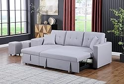 TUTB 93'' L-Shape Convertible Sleeper Sectional