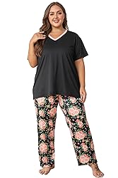 Vozanet Women's Pajama Sets Short Sleeve with Long