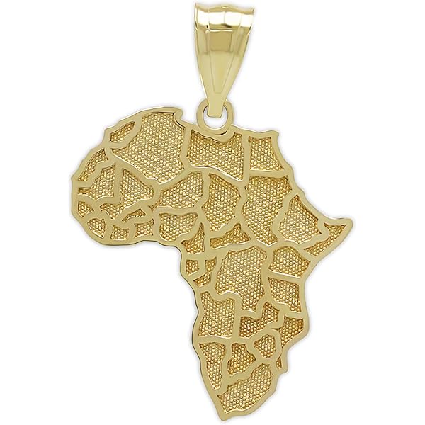 PNB NATION ネックレス　ゴールド Amazon.com: LA BLINGZ 14K Yellow Gold Africa Country Map Pendant