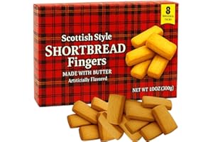 GENERIC Scottish Style Shortbread Fingers Traditional Butter Cookies 8 Individual Packs Gift Box | Rich Crumbly Authentic Highland Biscuits | Tea Snack Coffee Treat Cocoa Holiday Gift Christmas