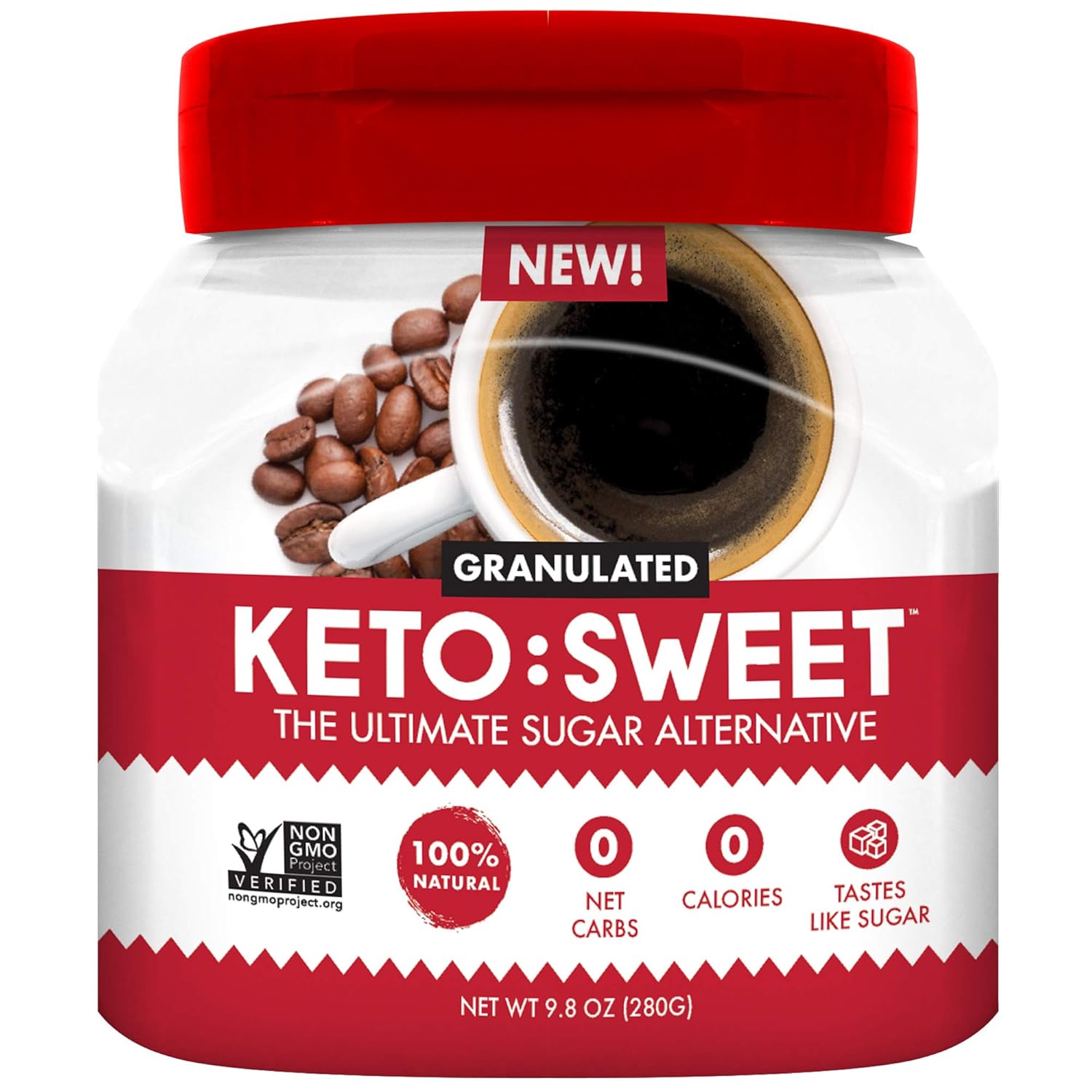 Amazon Com Keto Sweet Ultimate Keto Sugar Alternative 100 Natural Erythritol Granulated In Pourable Resealable Jar 9 8 Oz Pack Of 1 Grocery Gourmet Food