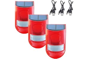 ChunHee Solar Sound & Light Alarm Outdoor Motion Sensor 129db Siren Sound Alert & 6LEDs Flash Warning Security Alarm System for Villa, Farm, Chicken Coop,Yard, Garden