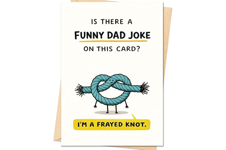 IDU Fathers Day Card,Funny Fathers Day Card Gifts Decorations for Dad from Daughter Son,Happy Father's Day Cards Gifts Ideas with Envelope,Dad Joke & Knot Pun Cards for Father