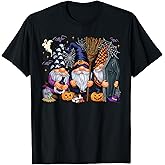 Gnome Witch Halloween Pumpkin Autumn Fall Holiday 2024 T-Shirt