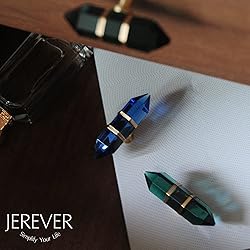 JEREVER 4 Pack Hexagonal Crystal Knobs Wire Wrapped