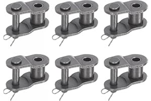 uxcell 6Pcs #40 Chain Offset Half Link Roller, 1/2" Pitch Carbon Steel, Standard Chain End Connector Split Links for 08A Chai