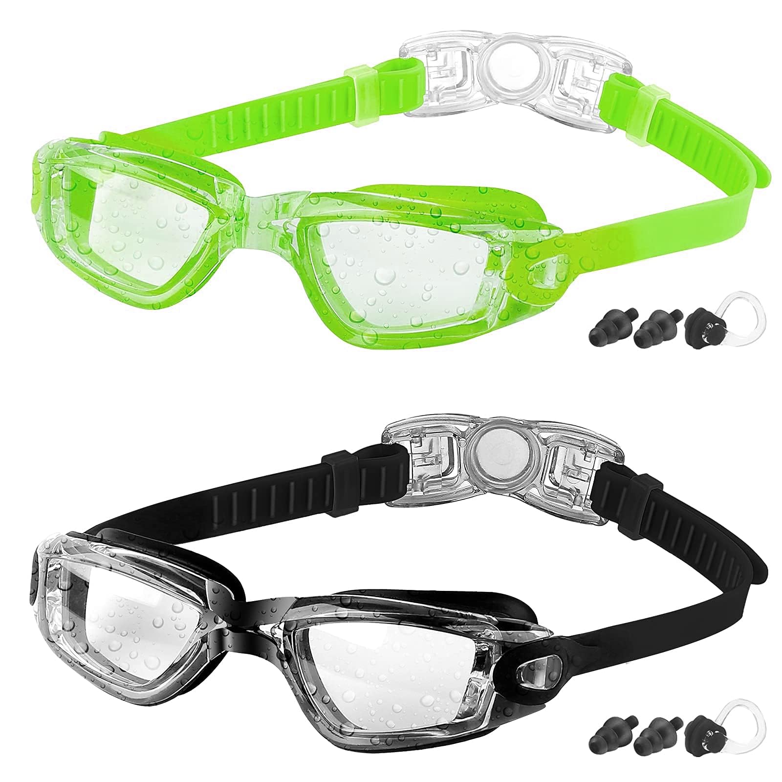 COOLOO Kids Swimming Goggles, 2 Packs Crystal Clear Swim Goggles for Kids, Children, Boys, Girls, and Teens Age 3-16, Anti-Fog, Waterproof, No Leaking — image 1