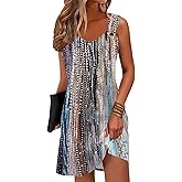 Disamer Summer Dresses for Women 2026 Sundresses Beach Swimsuit Coverups Vacation Sleeveless Button Down Spring Sun Dress