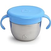 Munchkin&reg;Snack+&trade;Stainless Steel Snack CatcherCup with Lid, 9Ounce,Blue