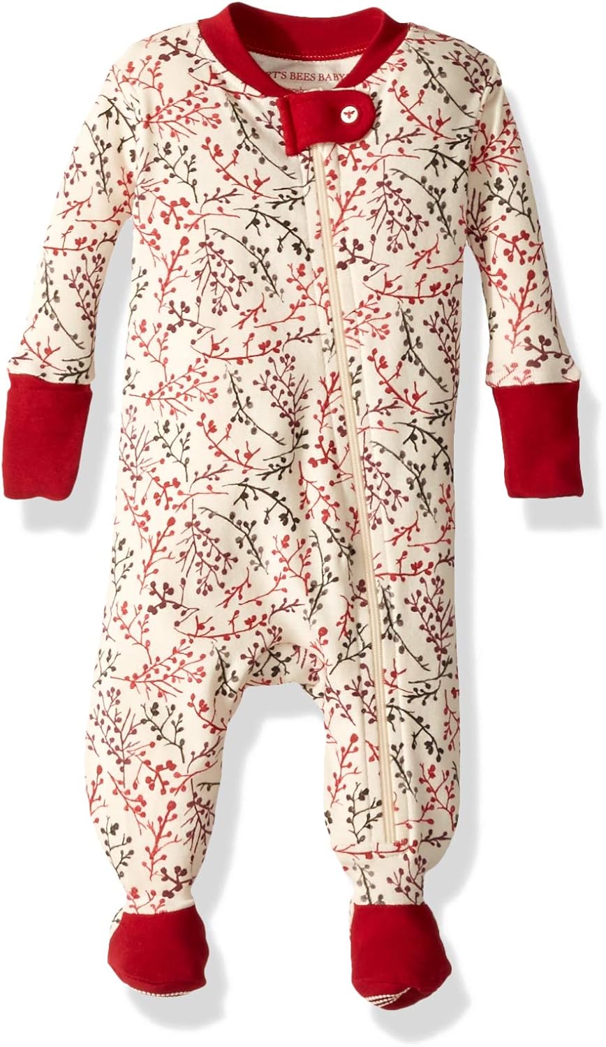 Burt's Bees Baby Unisex Baby Pajamas, Zip Front NonSlip