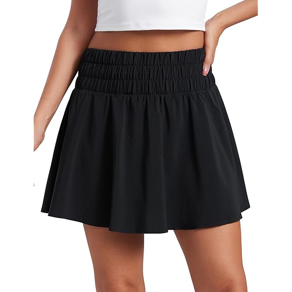 CRZ YOGA UPF 50+ Tennis Skirts for Women High Waisted Flowy