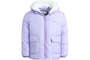 DKNY Baby Girls' Winter Jacket - Fleece Lined Quilted Bubble Puffer Parka Coat (12M-4T)